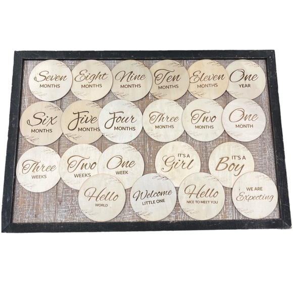 Monthly Milestone Marker Disc for Baby, Wooden Baby Month Marker Cards - Picture 4 of 6
